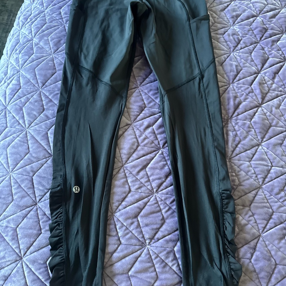 Lululemon Black Athletic Leggings with Side Detail